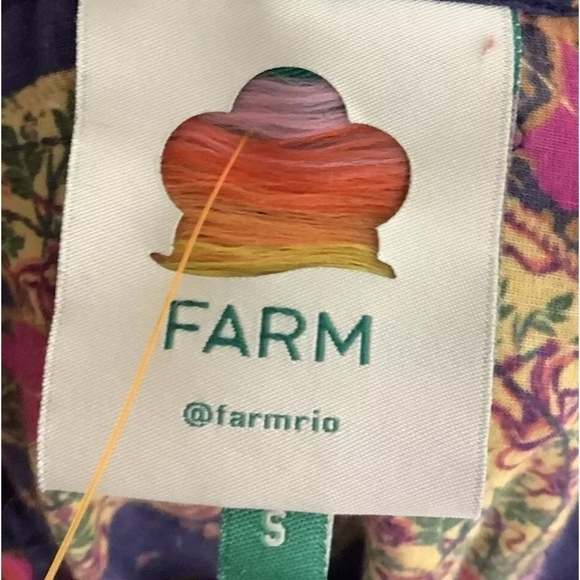 Farm Rio Sz S Patchwork Bananas Peasant Top Multicolor 100% Cotton Pullover - Picture 7 of 8